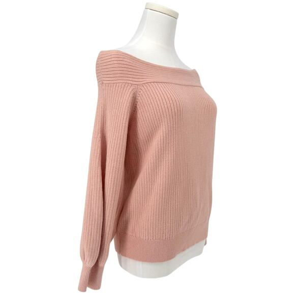 NWT Moth by Anthropologie Light Pink Off-the-Shoulder Knit Sweater Women’s M - Picture 2 of 10